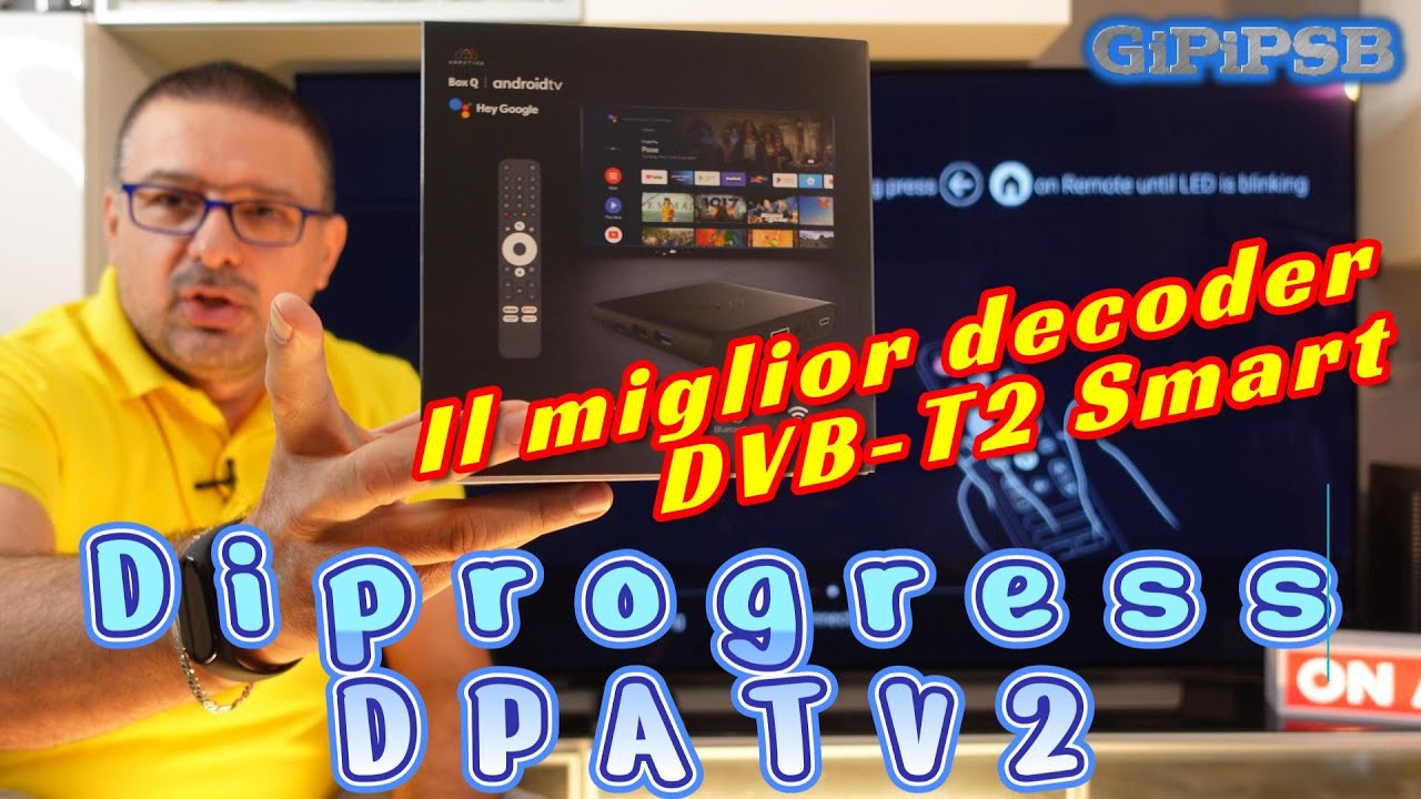 Diprogress DPATV2 - Decoder digitale terrestre DVB-T2 SMART Android e Netflix ufficiale