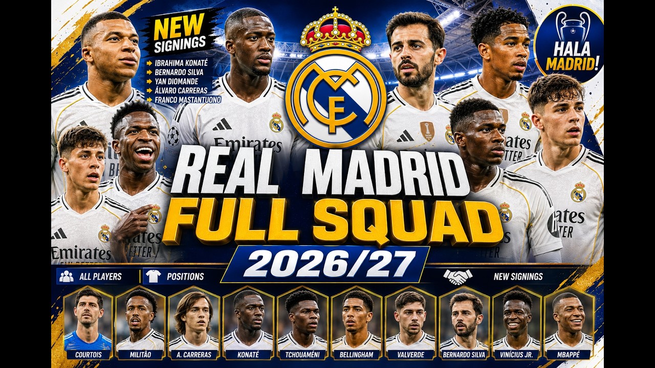 REAL MADRID FULL SQUAD 2026/27 🤍NEW SIGNINGS &bull; PLAYERS &bull; MARKET VALUES 💰