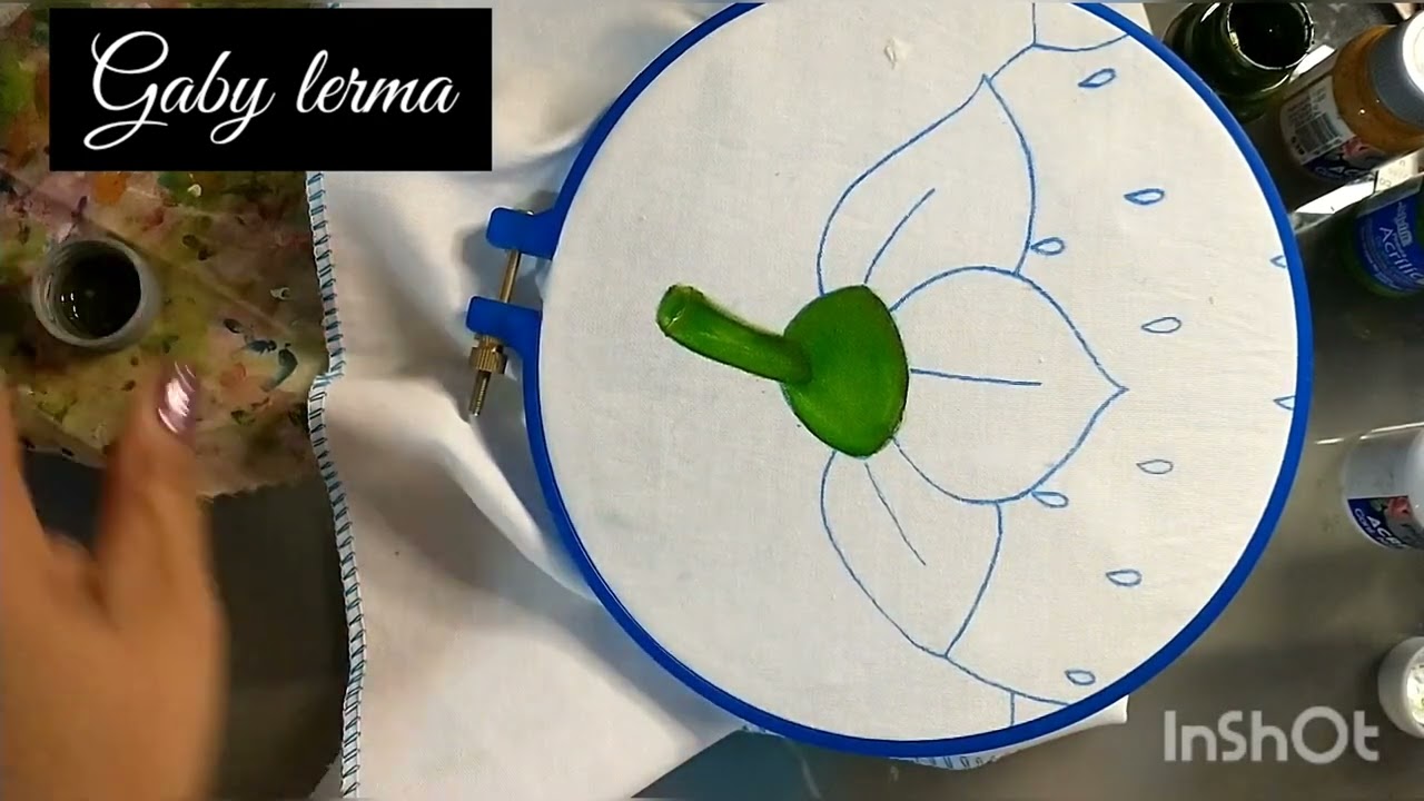 Pintura en Tela. Tetera Fresa parte 1