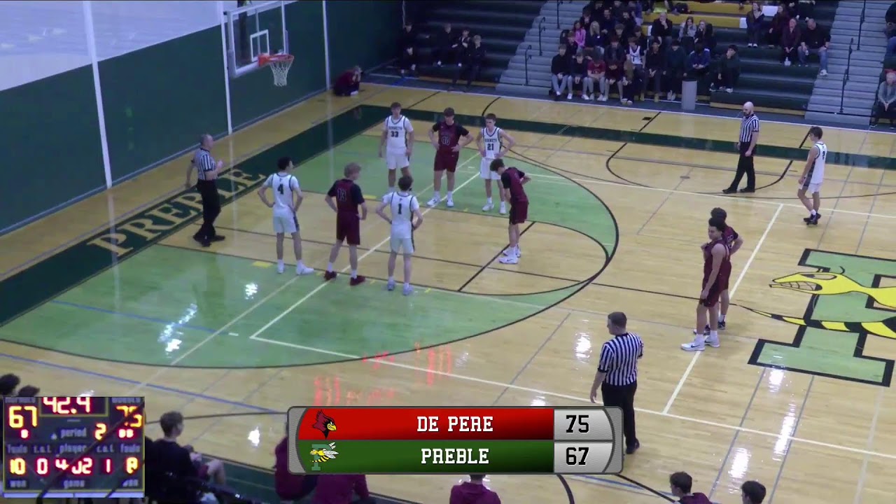 Boys Varsity Basketball De Pere vs Preble