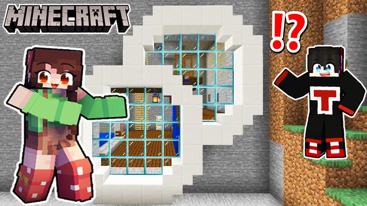 How to Build A Mountain Secret House in Minecraft ( Tagalog )