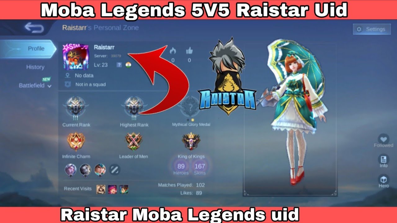 Raistar Moba Legends 5V5 id | Moba Legends 5V5 Raister uid #raistar #mobalegends5v5