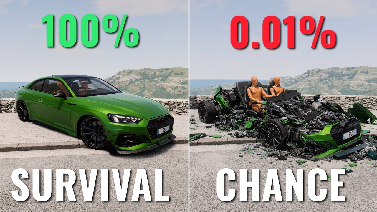 BeamNG.drive Survival Chance Test #7 | Realistic Crash Compilation