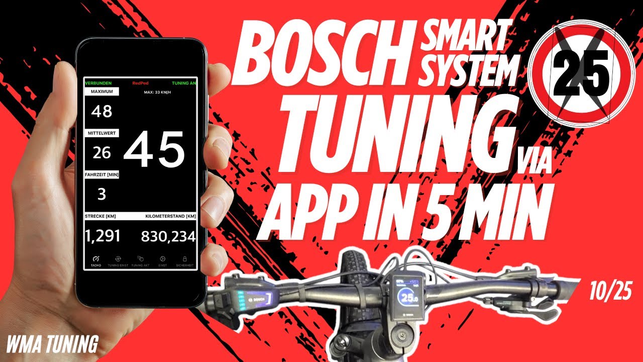 Bosch Smart System 45kmh E-Bike Tuning in 5 Min. per App!