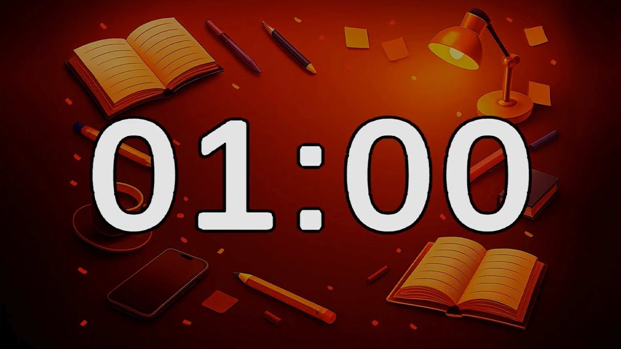 1 Minute Timer for Study | Minimal Focus Timer | Study With Me (1 Min)