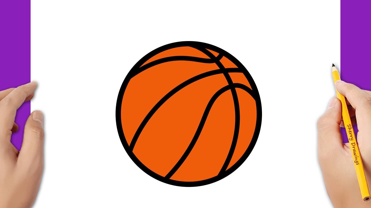 HOW TO DRAW A BASKETBALL SUPER EASY