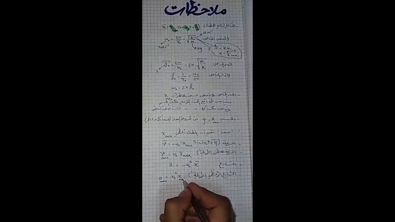 2- #أفكار_وملاحظات لحل مسائل #النواس_المرن بكالوريا حديث