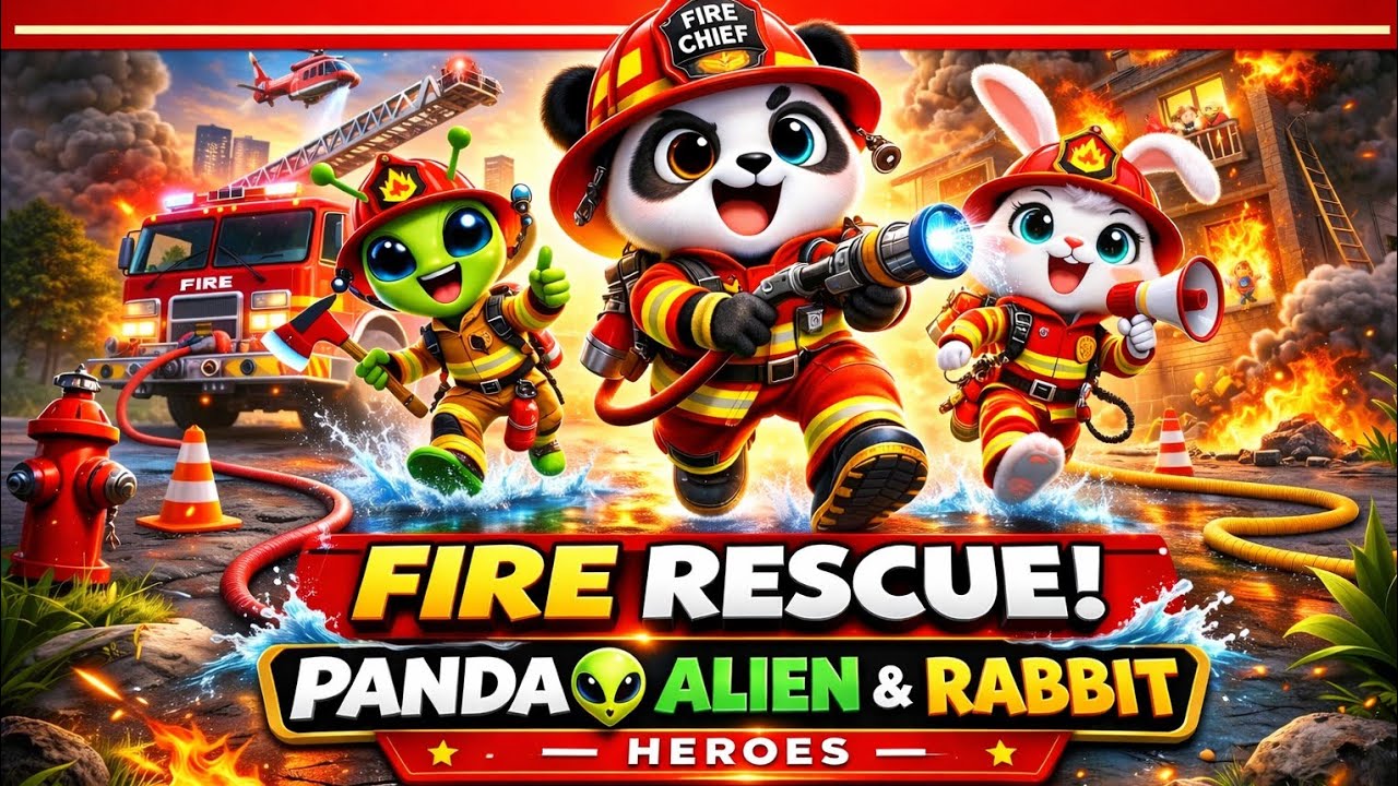 Baby Panda fire faitar  🐼👽🐰 | Funny Kids Adventure #cartoon #kidslearning #kidsvideo 