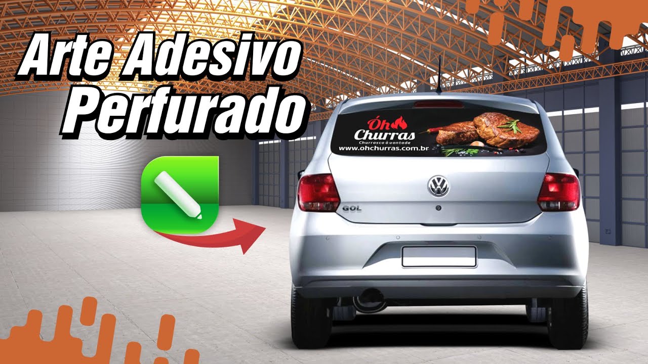 Como fazer arte ADESIVO PERFURADO para carros no Corel [Envelopamento do vidro traseiro do carro]
