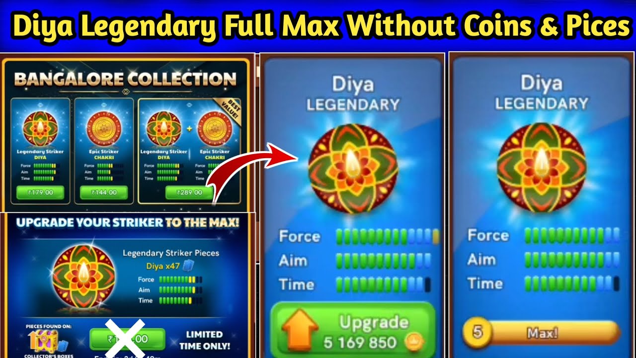 Diya Legendary Striker Full Maxx Without Coins & Pices😱 Diya Legendary Full Max Full Details 🔥