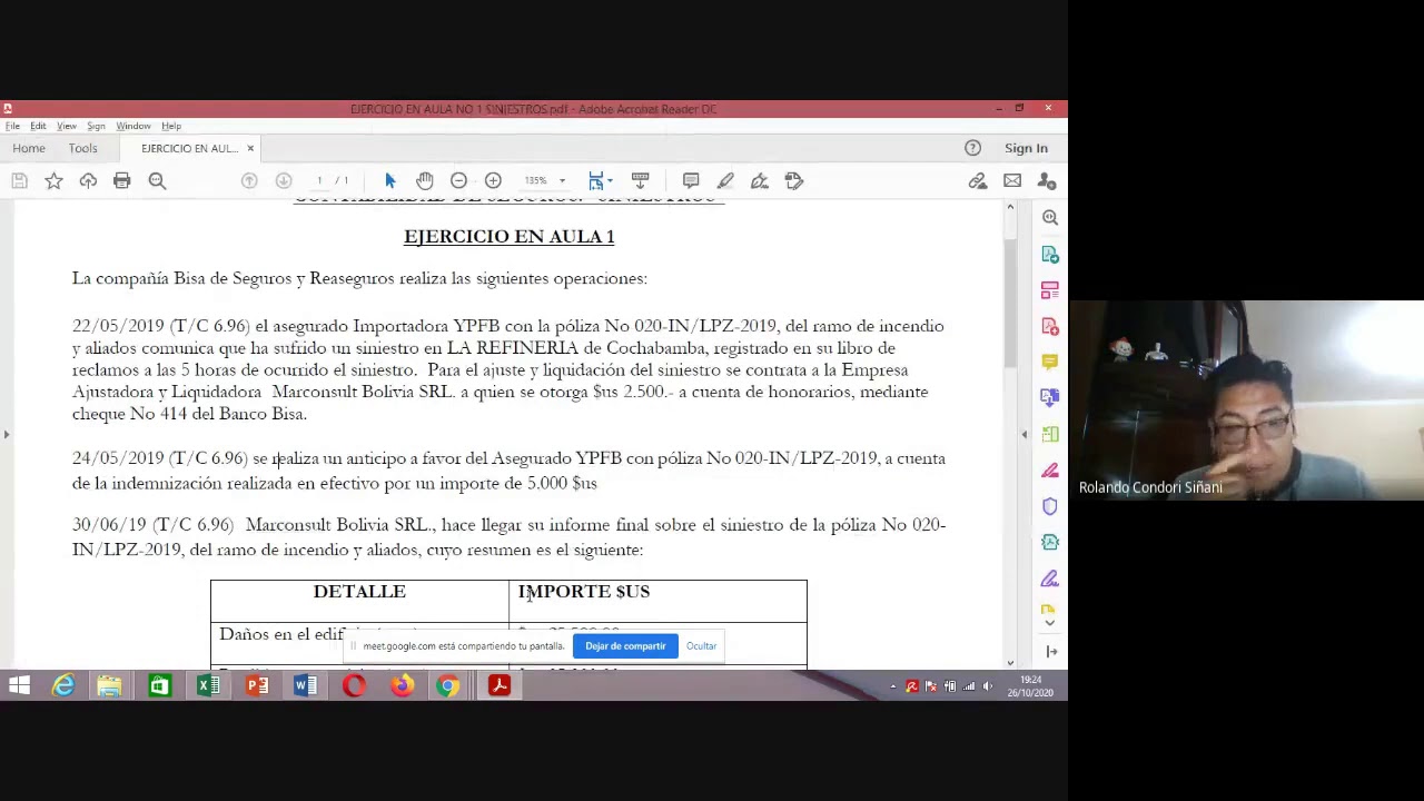 EJERCICIO EN AULA 1 SINIESTROS 2DO C TN