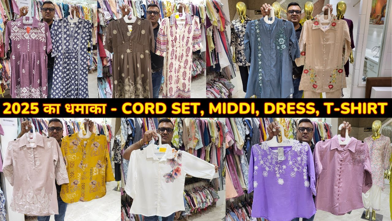 8000+ DESIGN LADIES TOP 2025 का धमाका   CORD SET, MIDDI, DRESS, T SHIRT, FACTORY GANDHI NAGAR DELHI