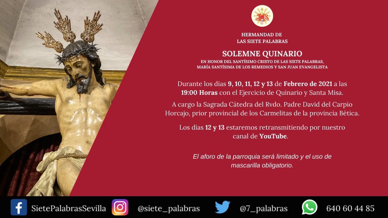 Quinto día de Quinario al Santísimo Cristo de las Siete Palabras
