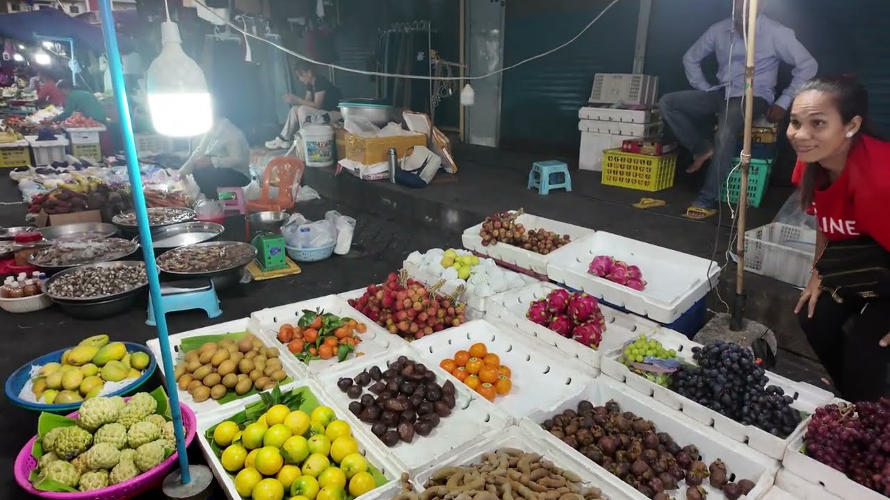 Best Walking Tour in CAMBODIAN Food Market 2026 - Evening Walk at Russian Market, Phnom Penh City
