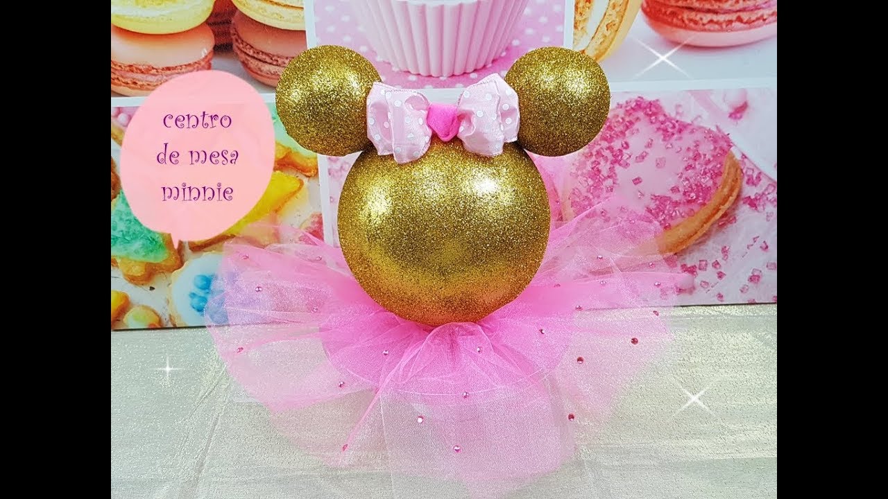 centro de mesa minnie (gold pink) centerpiece minnie