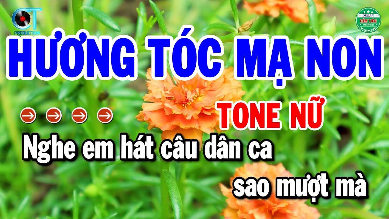 Karaoke Hương Tóc Mạ Non Tone Nữ Nhạc Sống Cha Cha Chuẩn Nhất | Cẩm Tiên Organ