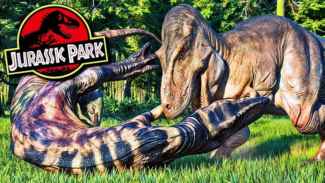 🔥Accurate T-REX vs Accurate GIGANOTOSAURUS in Jurassic World Evolution 2