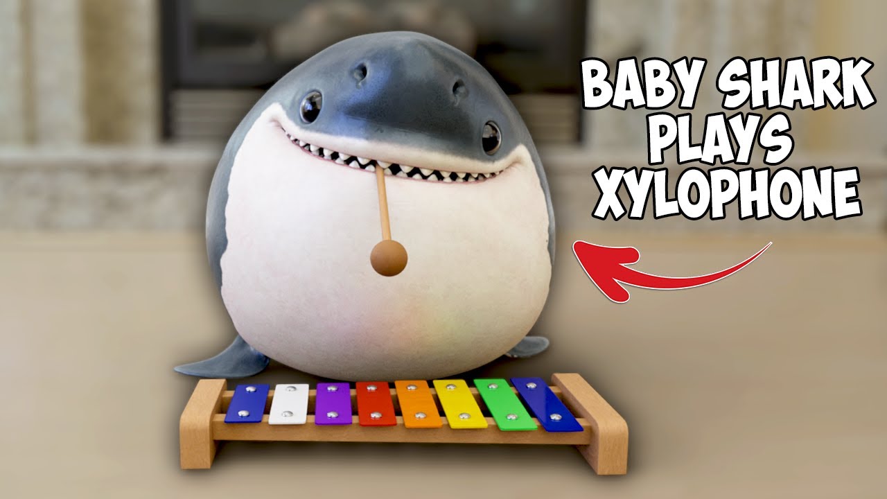 Cute Baby Shark Plays 