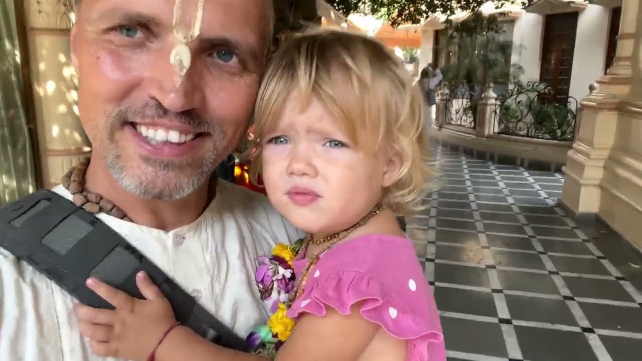 Aindra dasi is our little white angel in Vrindavan!