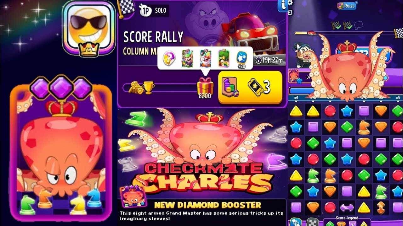Solo Challenge Score Rally Column Mania + Rainbow | New Booster Checkmate Charles | Match Masters