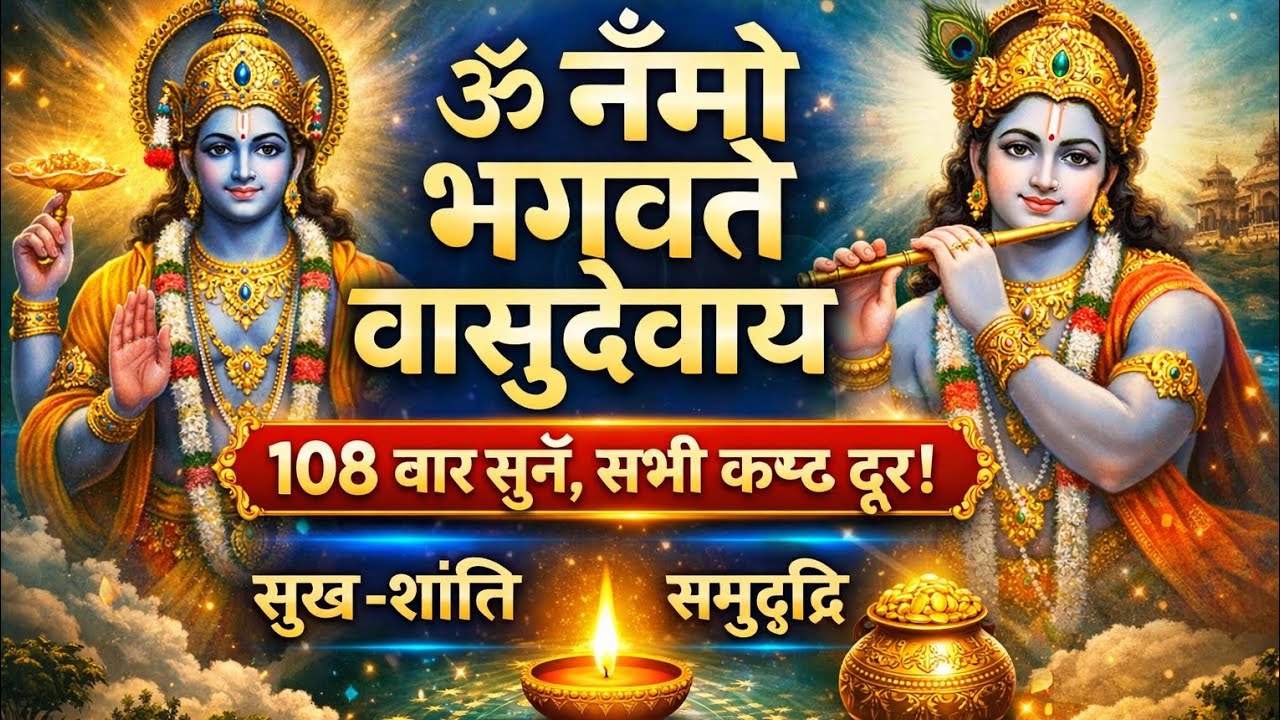 ॐ नमो भगवते वासुदेवाय | Vishnu Mantra 108 Times | सभी मनोकामना पूर्ण | गुरुवार स्पेशल