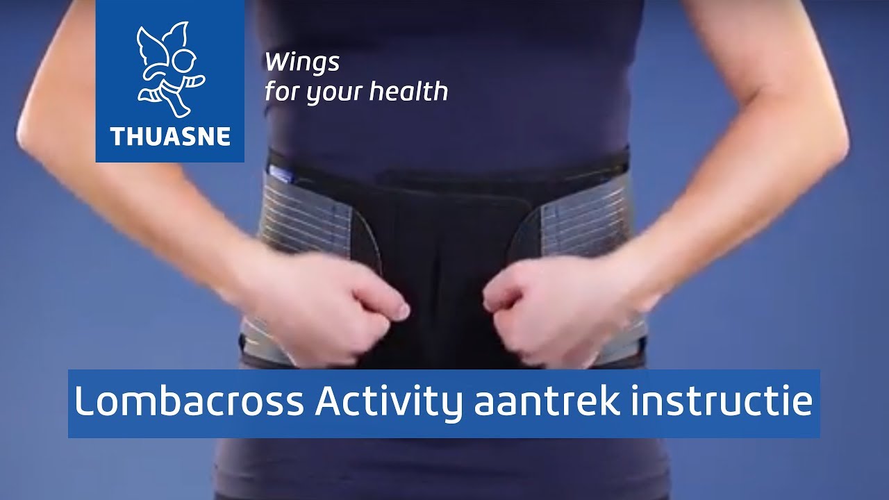 Thuasne Lombacross Activity rugbrace aantrek instructie
