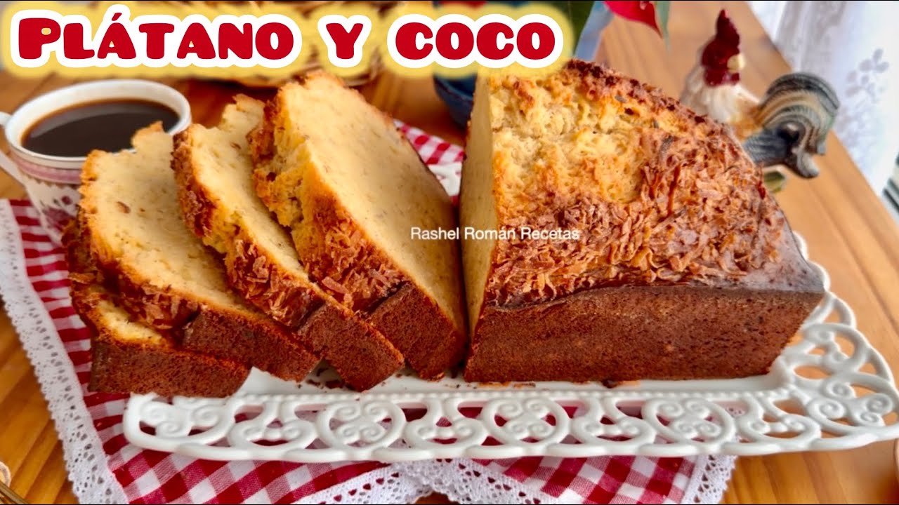 PANQUÉ FACIL de LECHERA PLÁTANO y COCO PARA EL CAFE 🍌🥥 ☕️ 