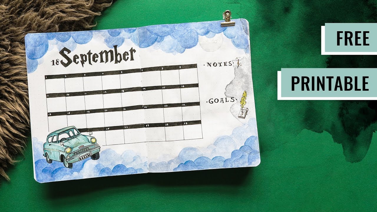 PLAN WITH ME SEPTEMBER 2018 - HARRY POTTER THEME - STICKERS & FREE PRINTABLE || TristArtist