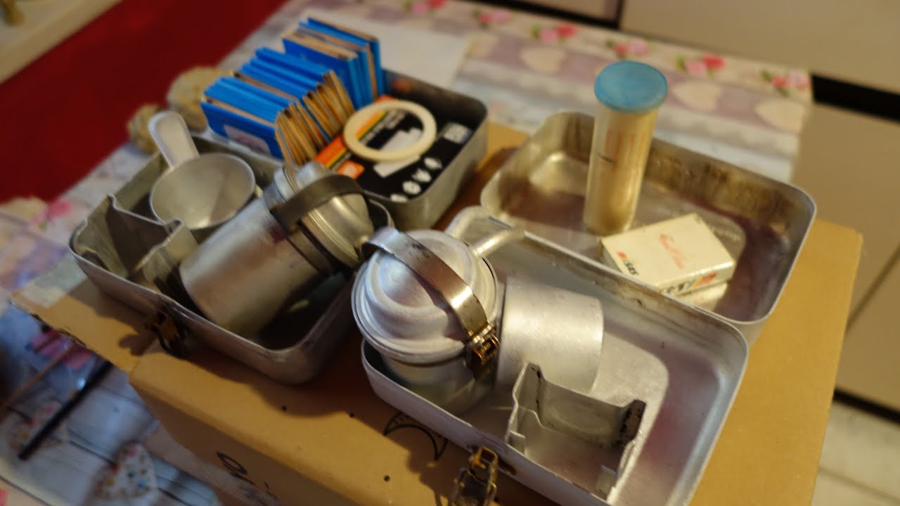 Vintage mini espresso coffee maker set for camping SPORT PRESSO 1950s