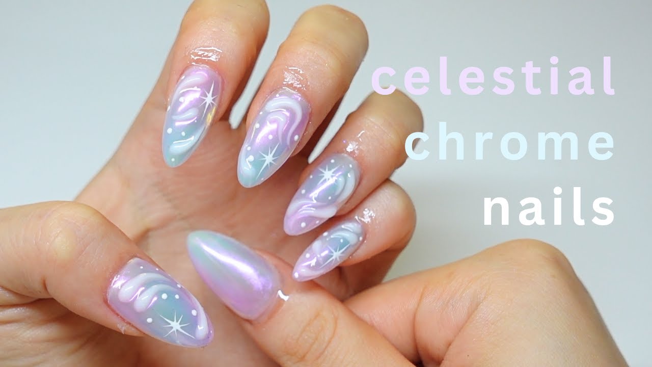 gel-x nail art for beginners 💫 airbrushed celestial nails (ASMR tutorial using korean nail brands)