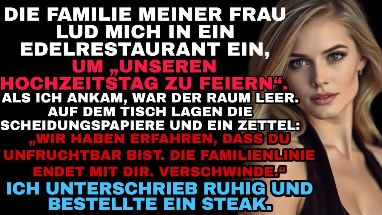 Ich kam zum Jubiläumsdinner, fand Scheidungspapiere – und bestellte mir einfach ein Steak.