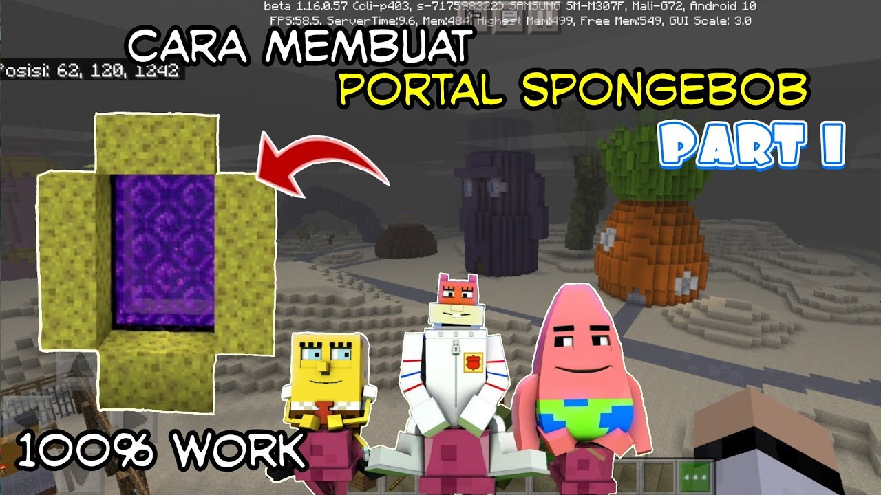 CARA MEMBUAT PORTAL SPONGEBOB - MINECRAFT (CLICKBAIT)