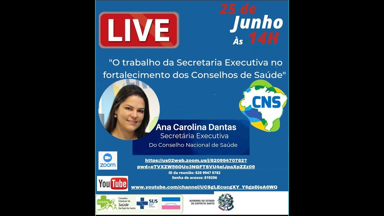 Live - O trabalho da Secretaria Executiva no fortalecimento dos Conselhos de Sa&uacute;de