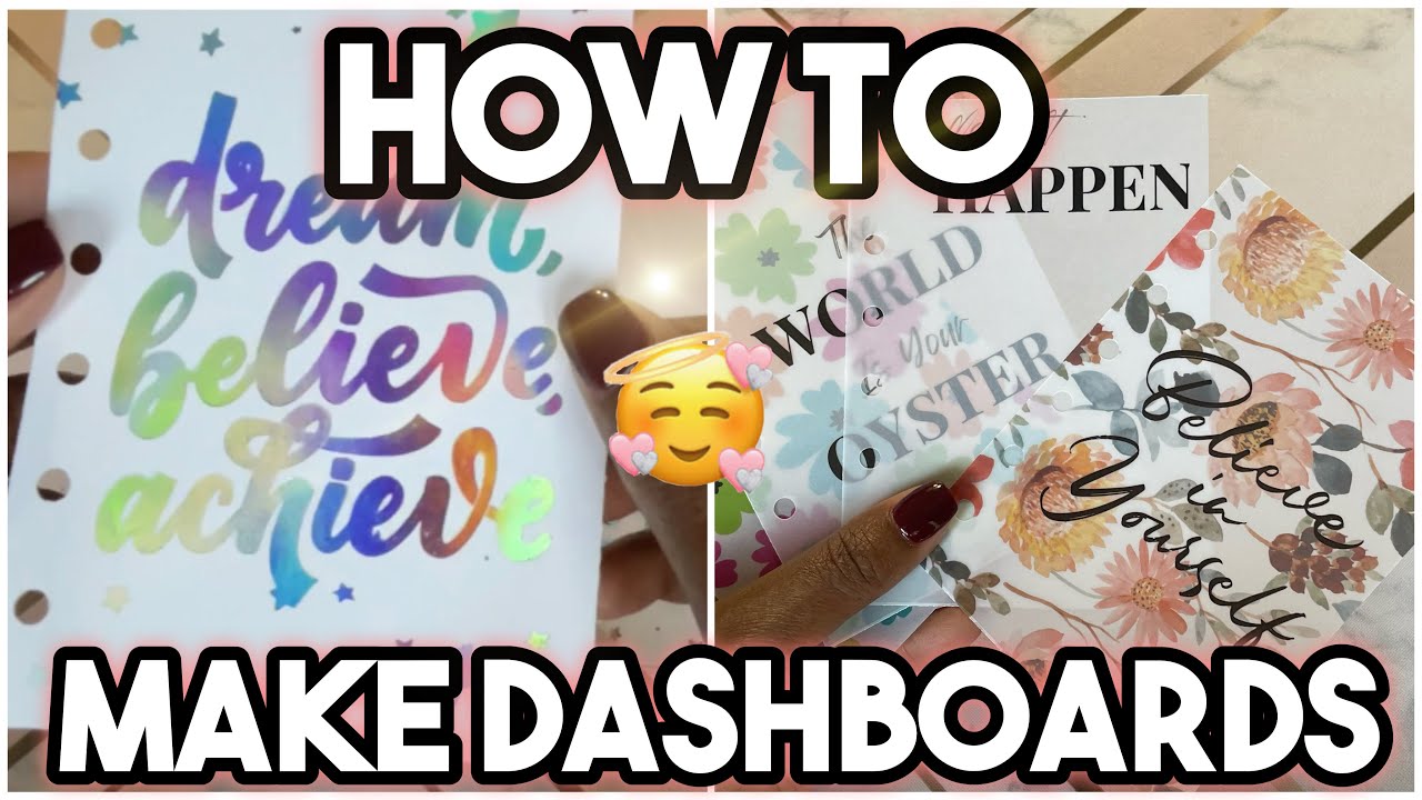 How to make planner dashboards!  How to make a clear dashboard! Ways to personalize my planner!