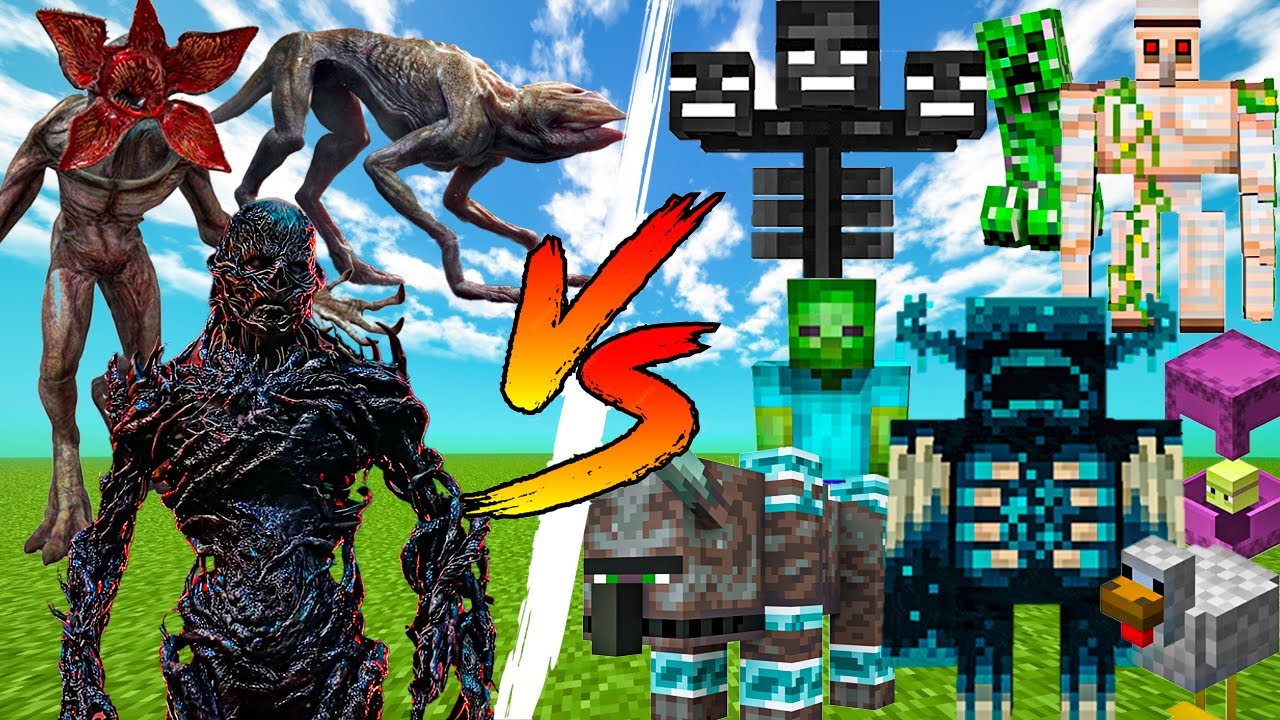 STRANGER THINGS vs MINECRAFT mobs - mob battle