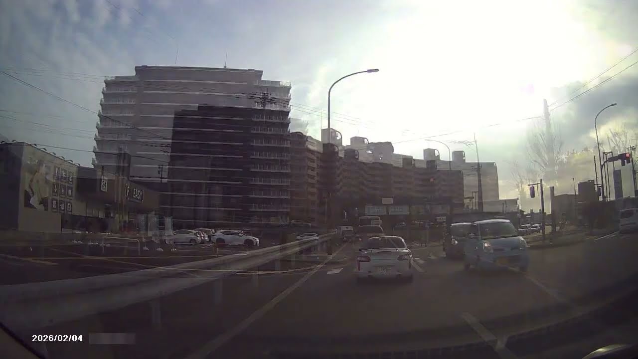 ドラレコ映像・福津市 ～ 福間中央→イオンモール福津店付近