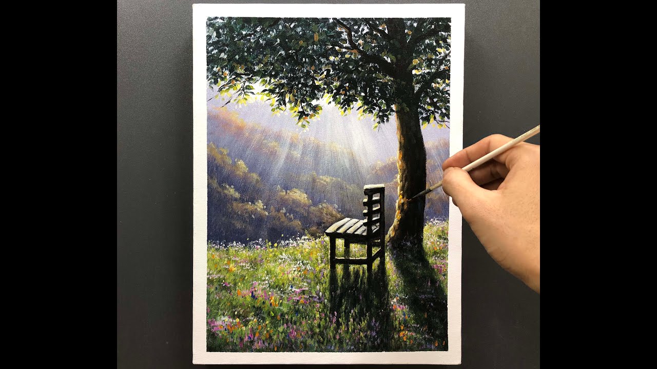 Morning Landscape Painting Is Great / Acrylic painting for Beginners / Colour Art #094