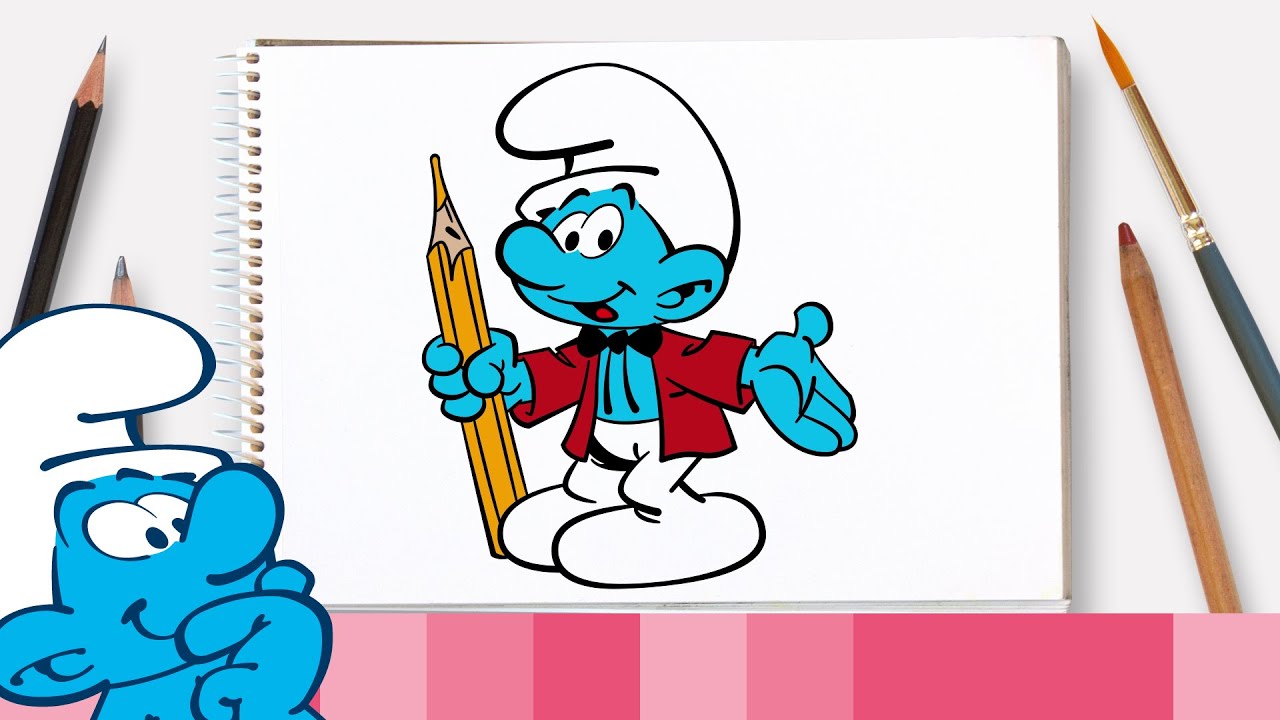 Como desenhar o Smurf Pintor &bull; Os Smurfs