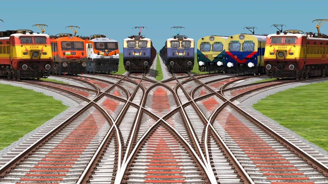 Rails Gadi Games Indian Railways Journey || Branched Railroad Daimond Curved Tracks