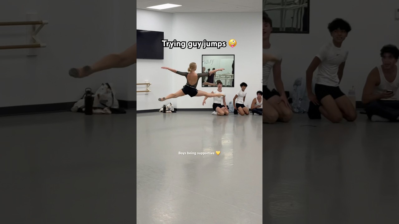 Trying guy jumps 🤪 #ballet #shorts