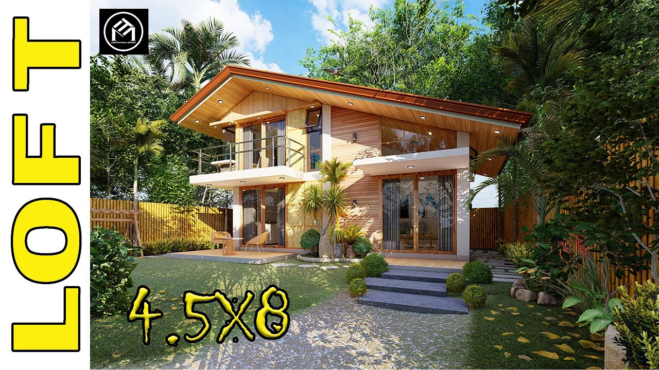 MODERN NATIVE HOUSE DESIGN w/ LOFT/ 4.5mx8m / FARMHOUSE # #lofthouse   #farmhouse  #smallhousedesign
