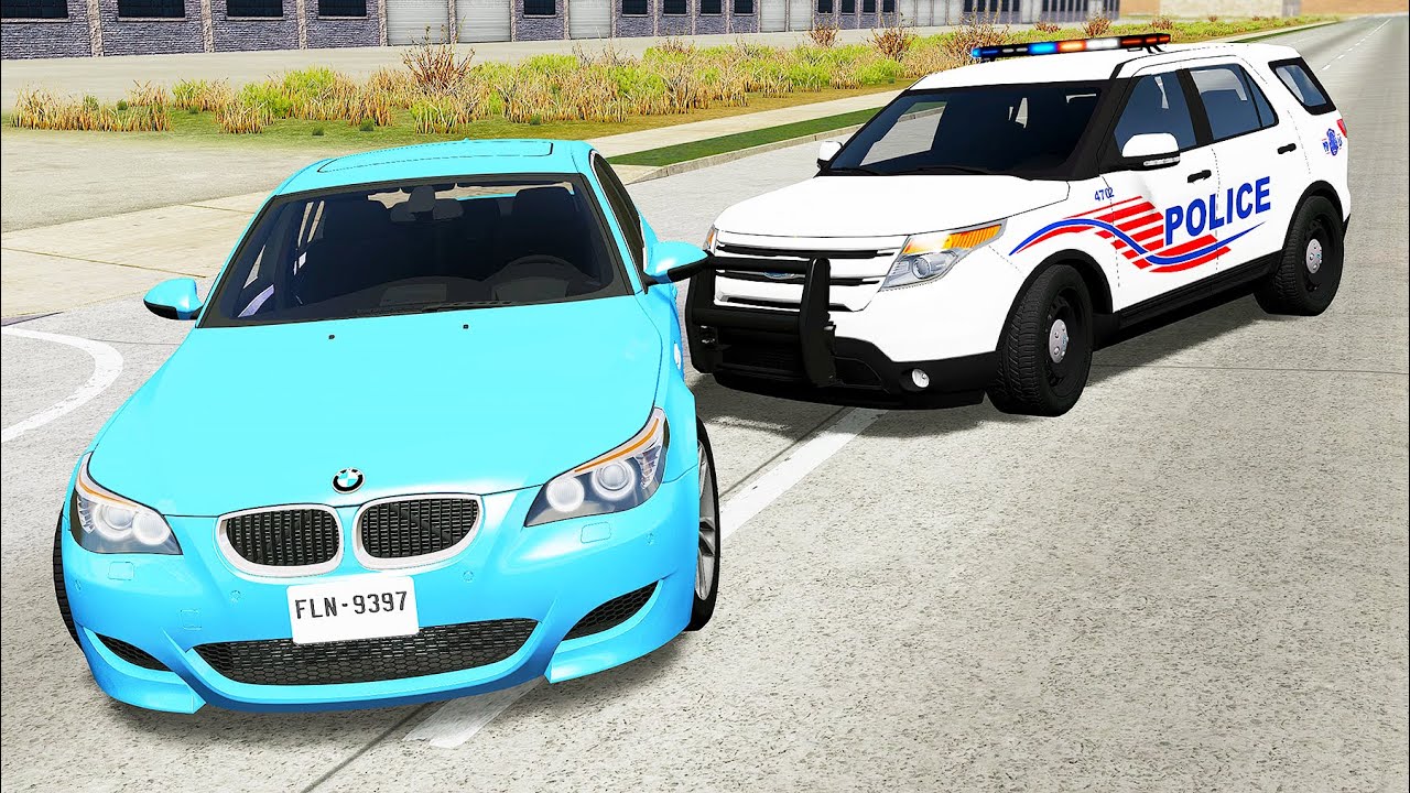 Скоростные полицейские погони #36 — BeamNG drive (4K) (Полицейские разговоры)