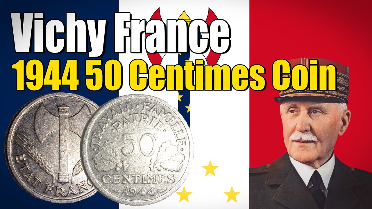 1944 Vichy France/French State 50 Centimes Coin | Coin Collecting #55