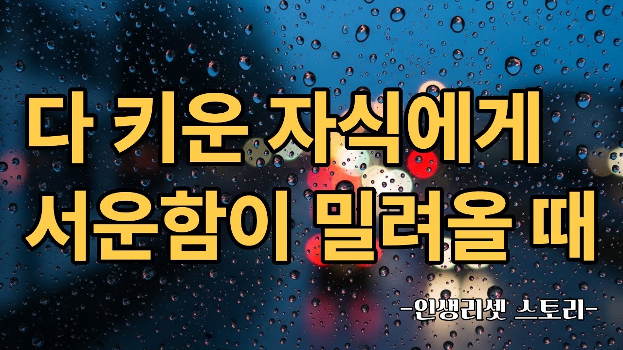 자식에게 서운함이 밀려올 때 이 글을 들으세요 | 중장년 마음 치유 힐링 낭독