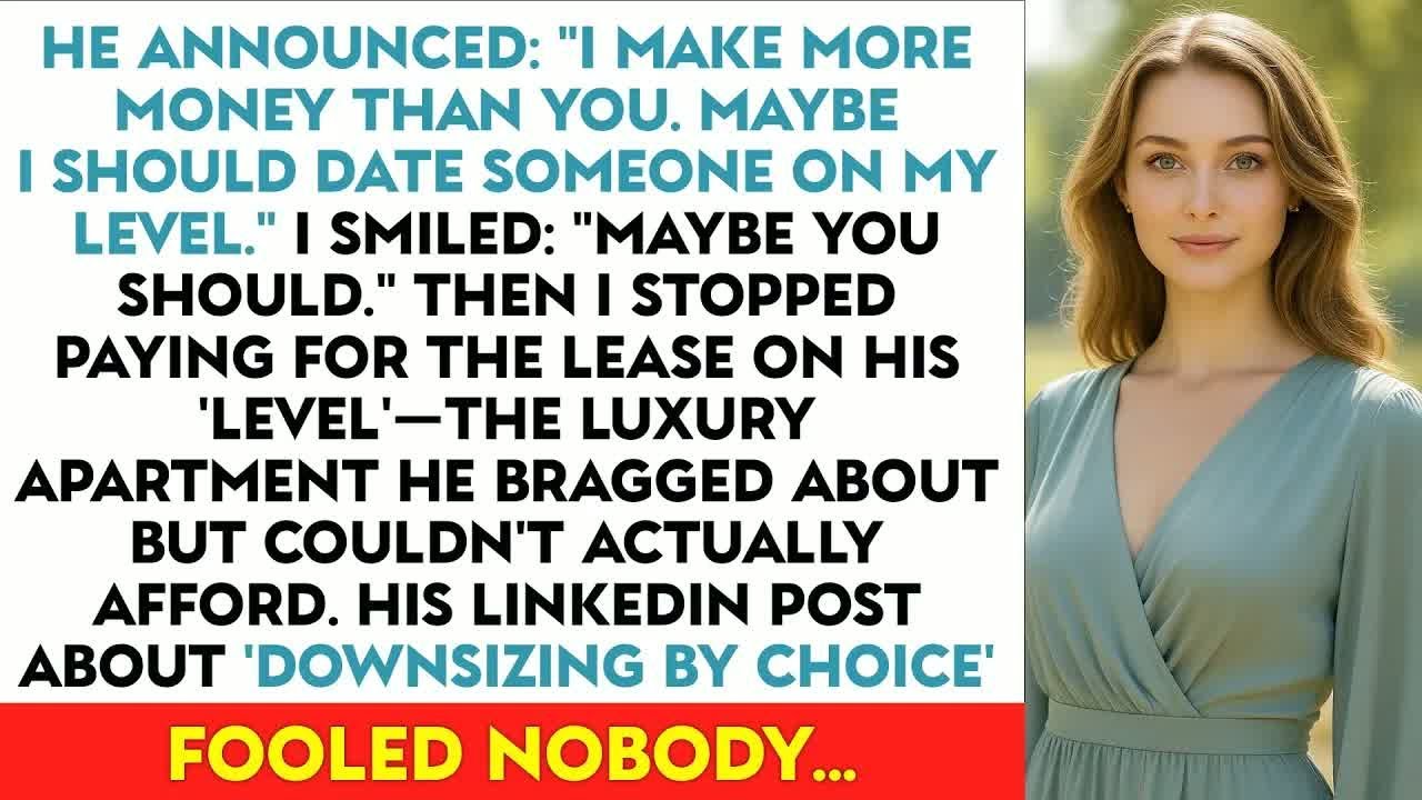 He Announced： ＂I Make More Money Than You. Maybe I Should Date Someone On My Level.＂ I