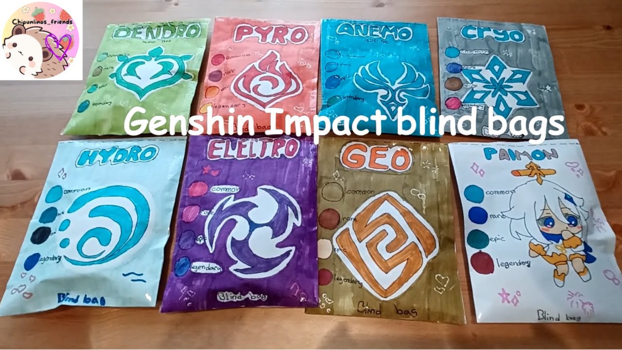 Genshin Impact blind bags ASMR unboxing!!! IASMRI💚🩵🧡💛💜💙🩵🩶#genshinimpact #asmr #blindbag