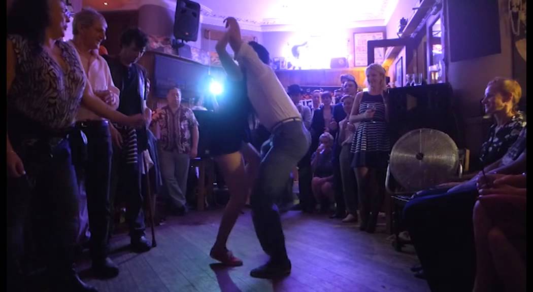 STEVE SAYER & FANCY DOUGHERTY dance the shag at Hellzapoppin', October 2013