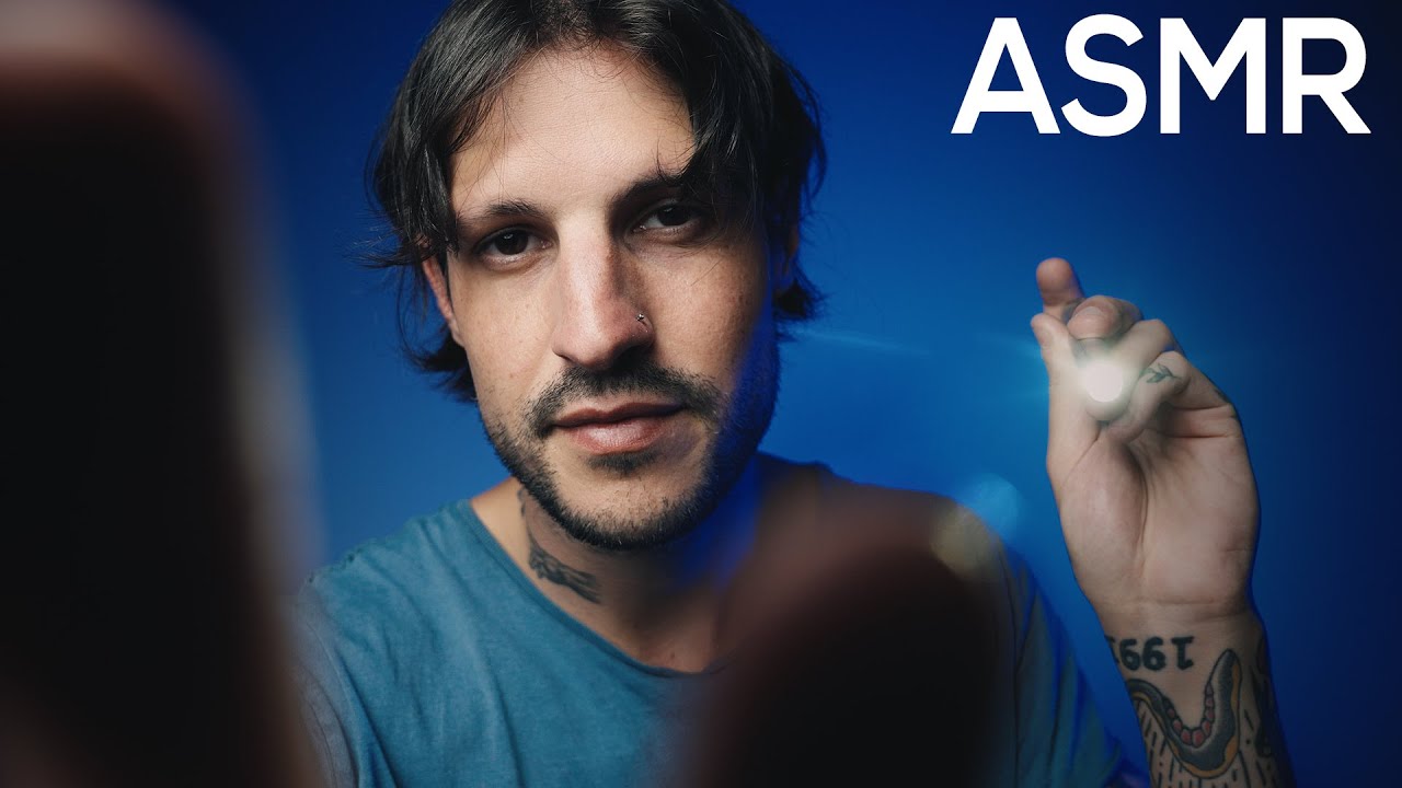 ASMR (Whispering) Close Up Touching with Natural Mouth Sounds + Light Triggers