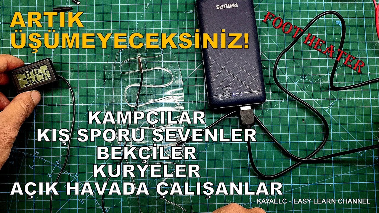 ♨️👣ÜŞÜMEYE SON!... POWERBANK'LI AYAKKABI İÇİ AYAK ISITICI NASIL YAPILIR?♨️👣