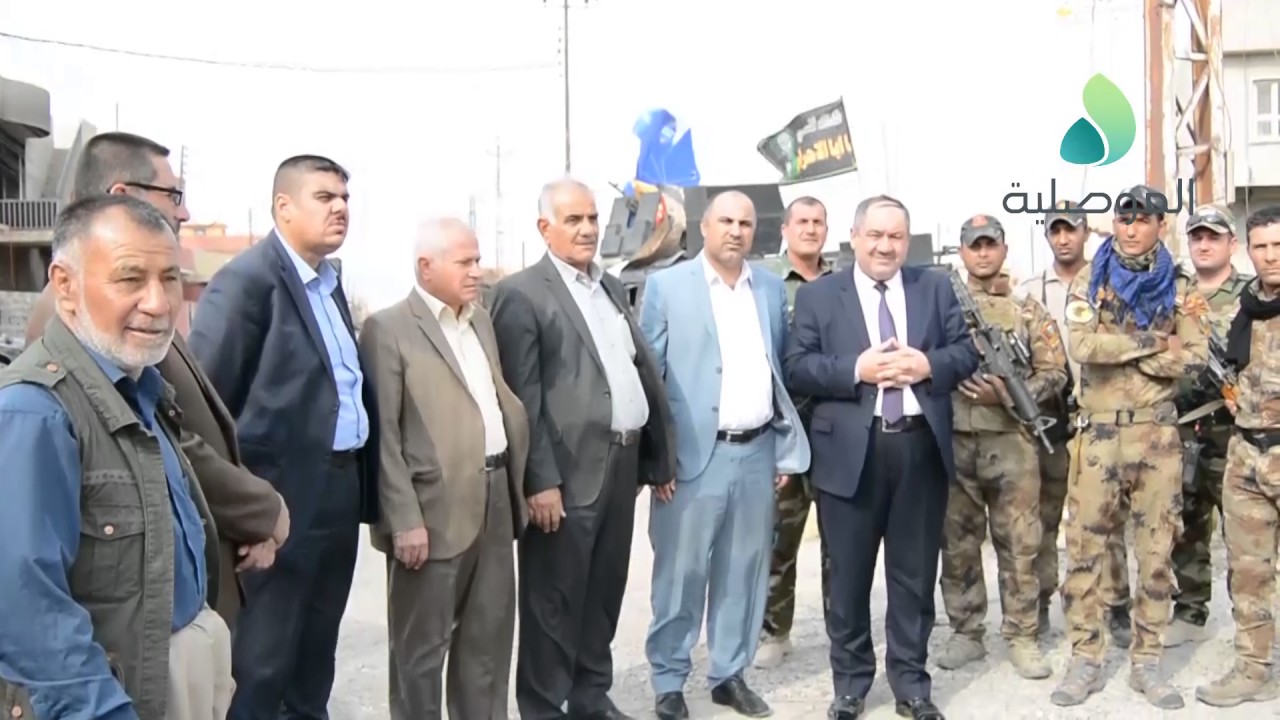سالم شبك وعدد من المسؤولين وأهالي برطلة يزورون مركز الناحية بعد تحريرها من داعش